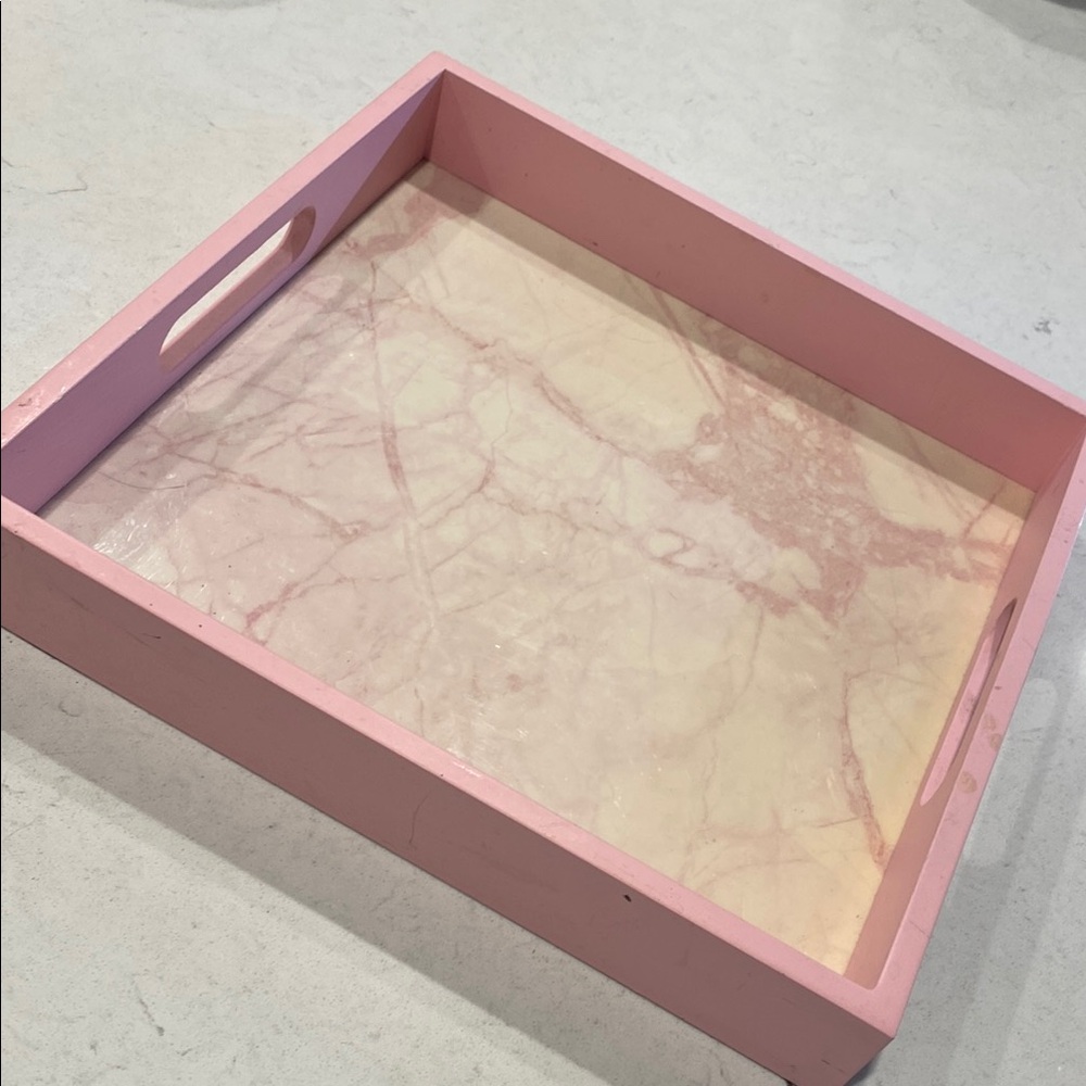 Pink Marble color Decorative Tray HOBBY LOBBY 12x12in